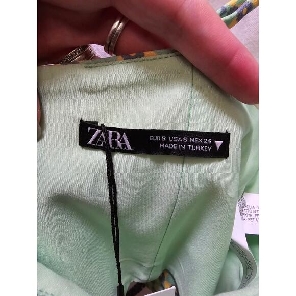 NWT Zara pastel floral cropped bustier top adjustable straps small - Picture 2 of 9